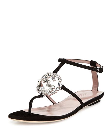 gucci gg sparkling thong sandal|authentic black Gucci thong sandals.